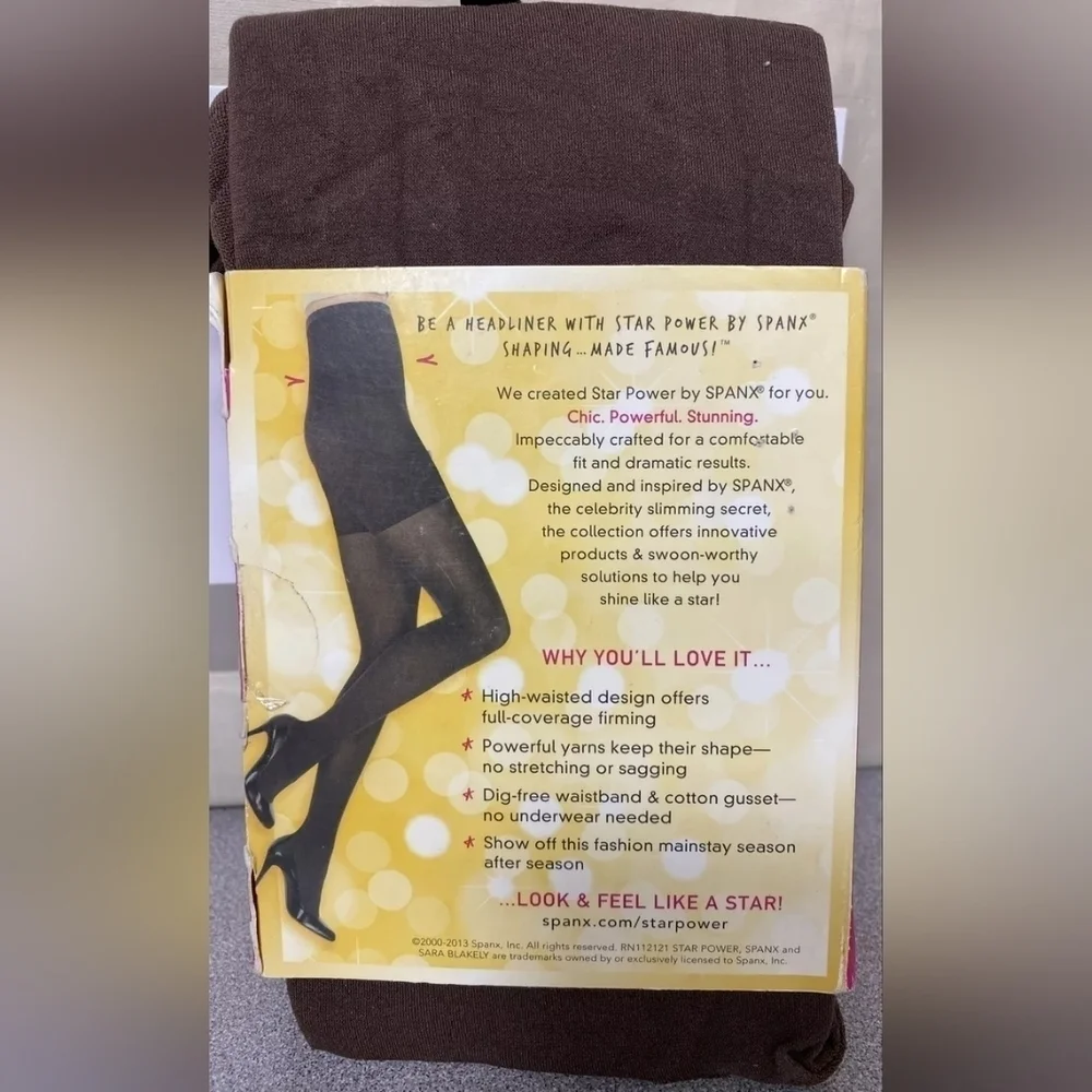 STAR Power by SPANX Center Stage High Waisted Shaping Tights A Java NEW Size F